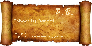 Pohorely Bartal névjegykártya